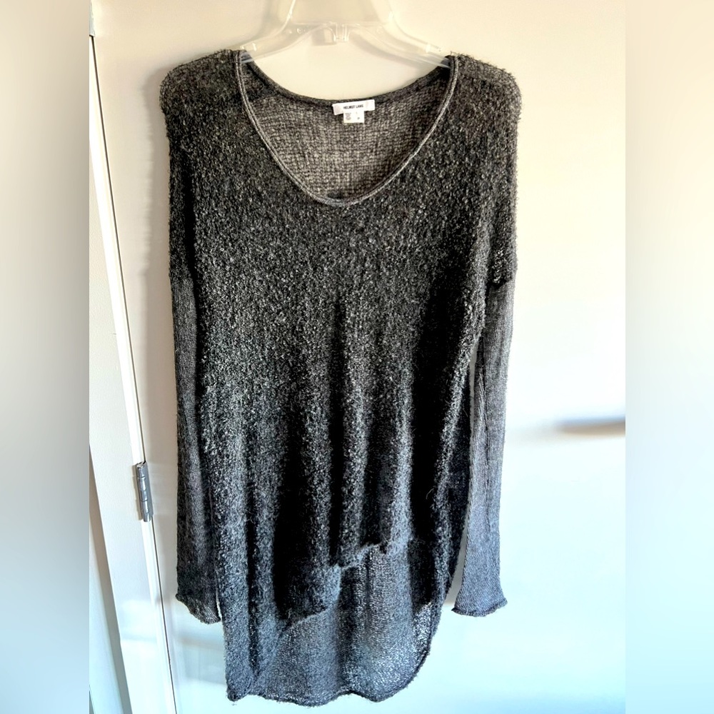 Like NEW - Helmut Lang classic asymmetrical, sheer sweater. Size P (XS).